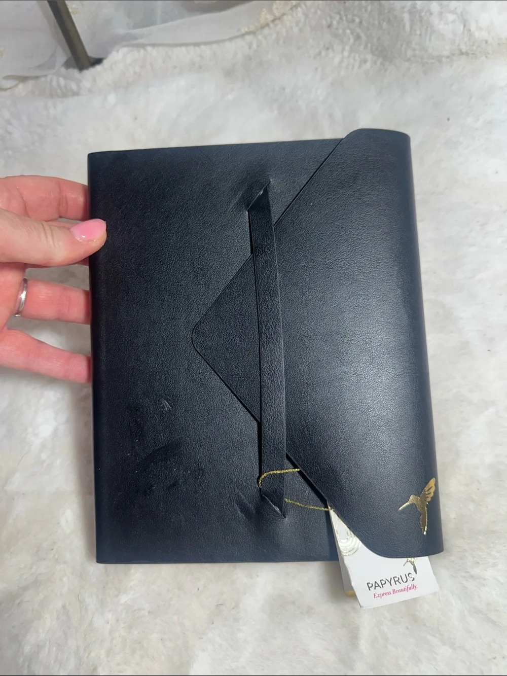 Papyrus black faux leather 240 page journal